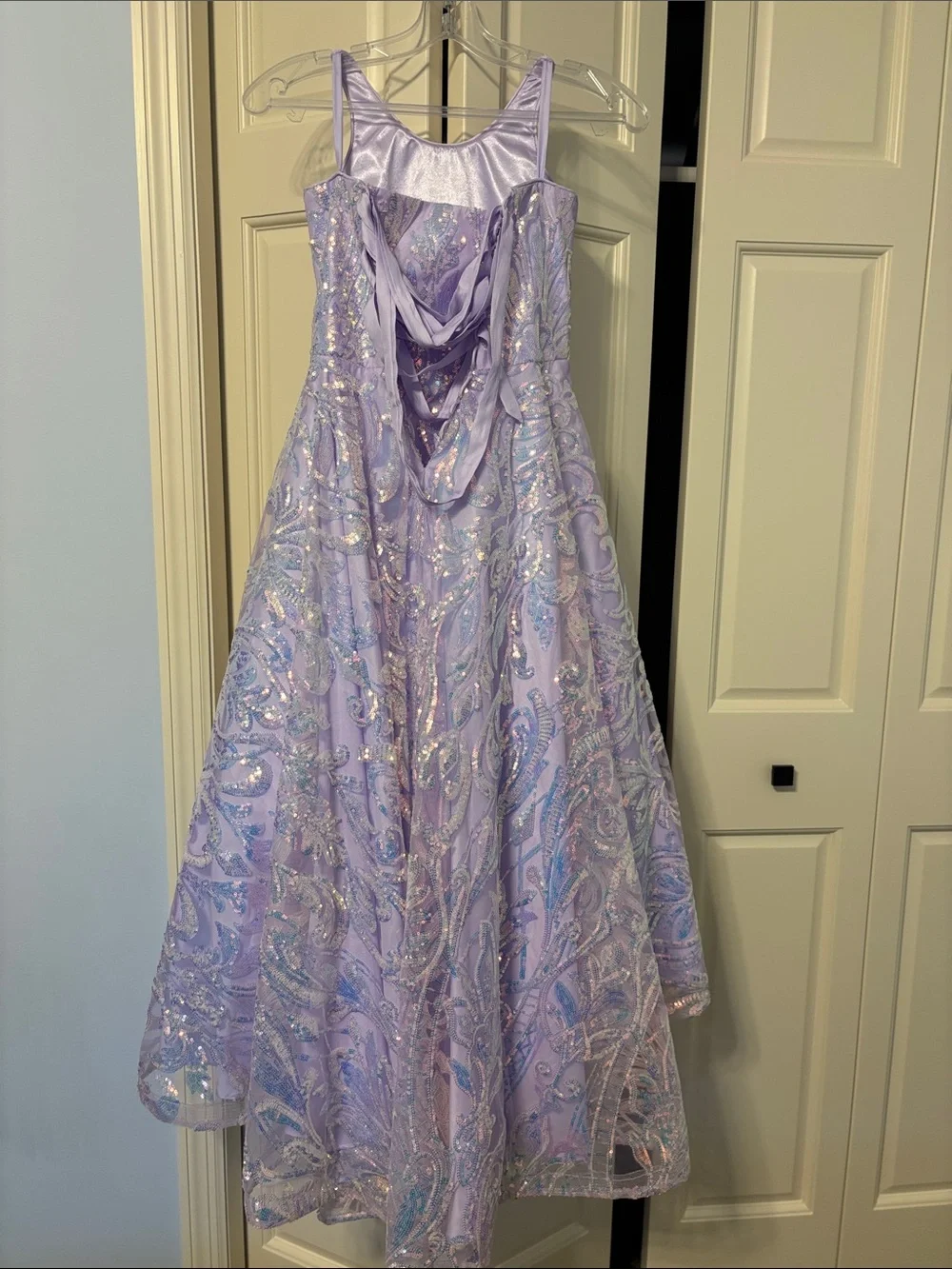 Christina Wu Lilac Sequin Embroidered Formal Dress